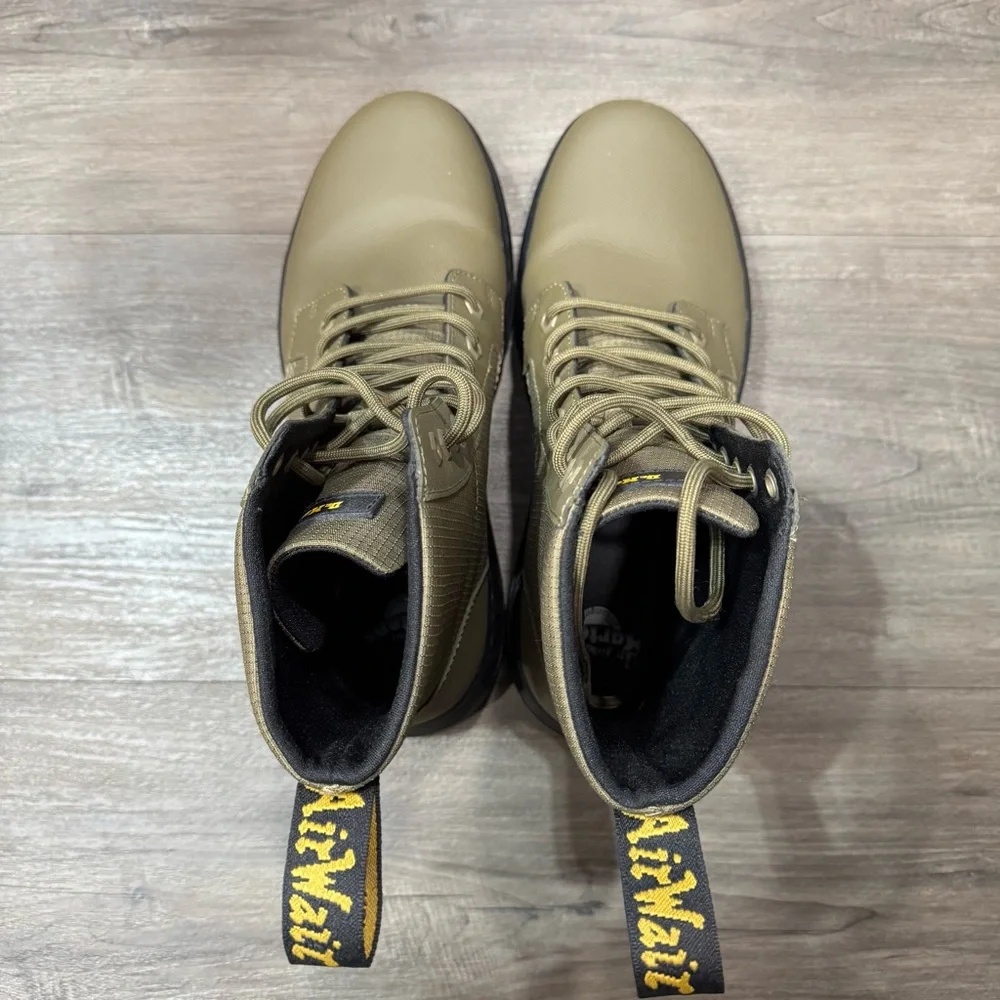 Dr. Martens Jadon Olive Leather & Nylon Combat Boots - Men's